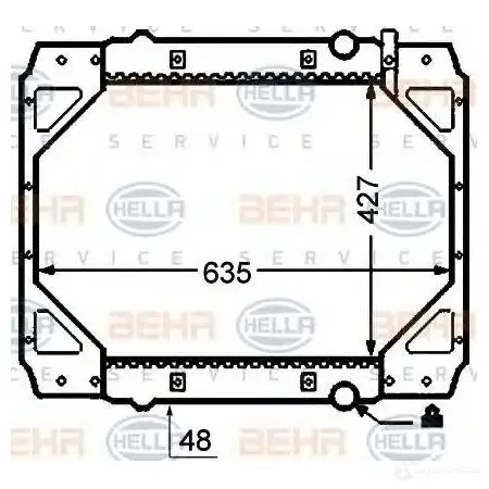 Радиатор охлаждения двигателя HELLA 8mk376774321 47076 PM8GLB _BEHR HELLA SERVICE_