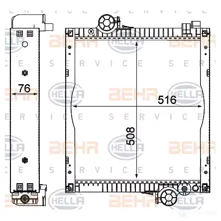 Радиатор охлаждения двигателя HELLA 45169 8mk376710014 2 FJTT 4045621512200 - Изображение 1