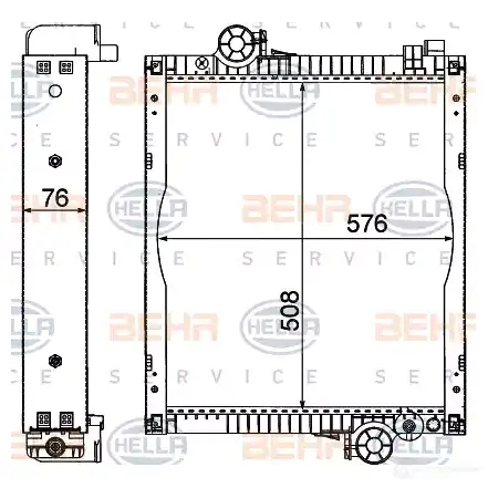 Радиатор охлаждения двигателя HELLA 45171 4045621512088 8mk376710024 GBW 3L - Изображение 1