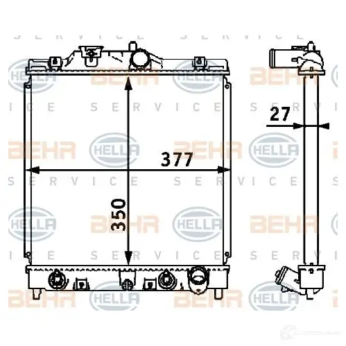 Радиатор охлаждения двигателя HELLA XHYIB8 _BEHR HELLA SERVICE_ 8mk376708381 45089