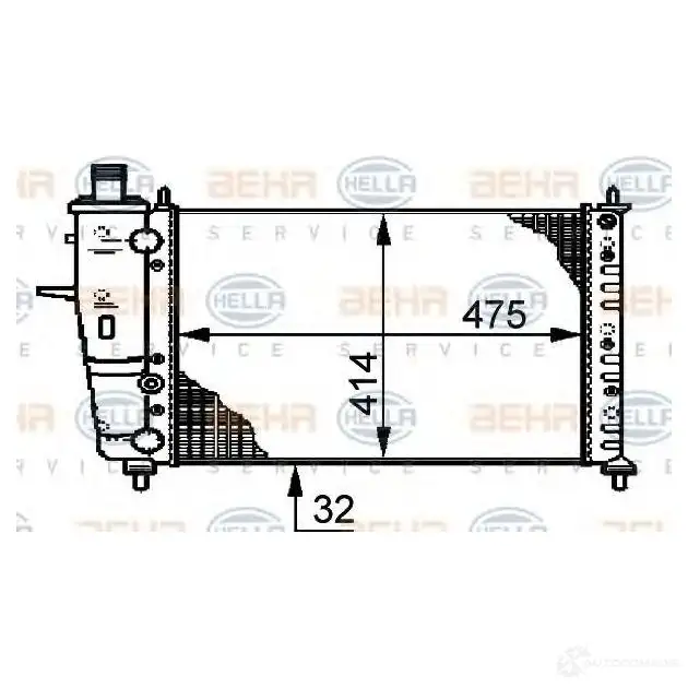 Радиатор охлаждения двигателя HELLA 8mk376720334 46038 Z285YG _BEHR HELLA SERVICE_ изображение 0