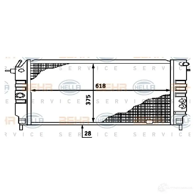 Радиатор охлаждения двигателя HELLA 45664 _BEHR HELLA SERVICE_ 8mk376715721 NKCAD
