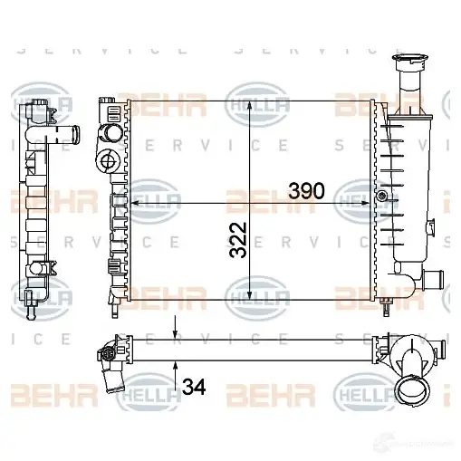 Радиатор охлаждения двигателя HELLA _BEHR HELLA SERVICE_ 47269 8G1SHS2 8mk376901121