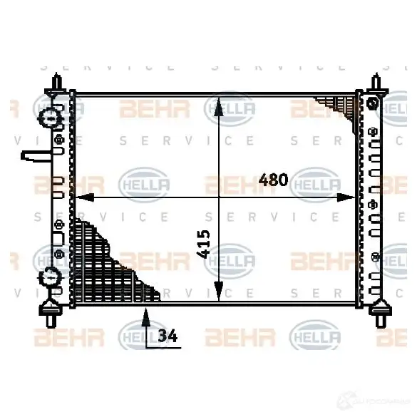 Радиатор охлаждения двигателя HELLA _BEHR HELLA SERVICE_ ZCWVN 46039 8mk376720341