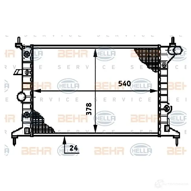 Радиатор охлаждения двигателя HELLA 85HJP _BEHR HELLA SERVICE_ 46043 8mk376720401