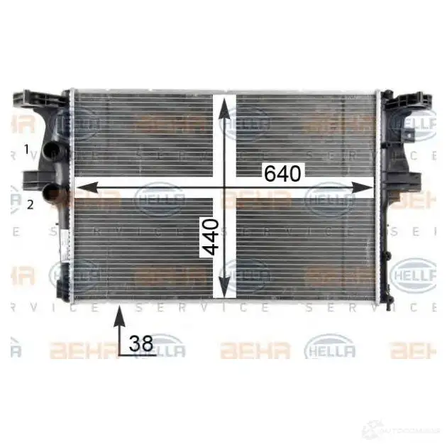 Радиатор охлаждения двигателя HELLA 8mk376903601 _BEHR HELLA SERVICE_ MO7F321 47284 - Изображение 1