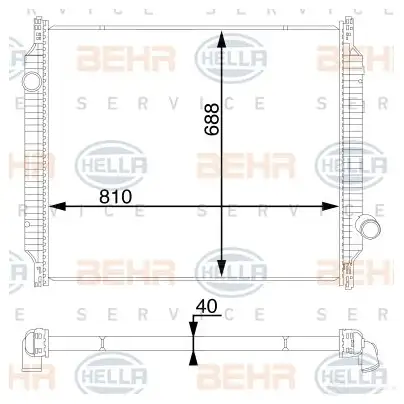 Радиатор охлаждения двигателя HELLA CDV VZQ7 1437475563 8mk376721784