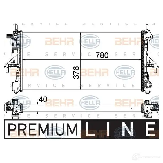 Радиатор охлаждения двигателя HELLA 46448 8mk376750431 _BEHR HELLA SERVICE_ HZUNM