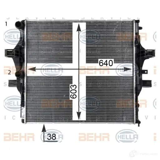 Радиатор охлаждения двигателя HELLA J8CBZ 47285 _BEHR HELLA SERVICE_ 8mk376903611 - Изображение 1