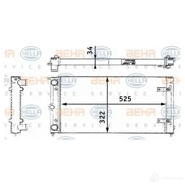 Радиатор охлаждения двигателя HELLA 4HB1T1S 8mk376713461 _BEHR HELLA SERVICE_ 45465
