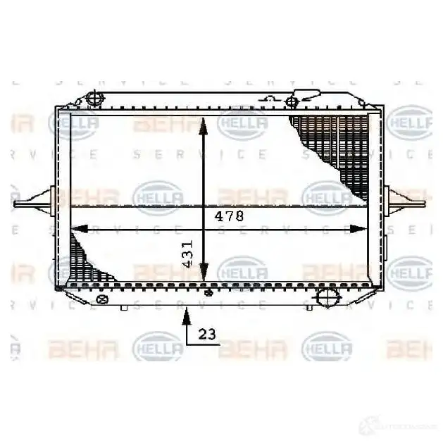 Радиатор охлаждения двигателя HELLA 46189 8mk376722331 V3R21S _BEHR HELLA SERVICE_