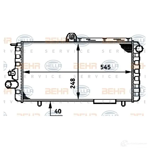 Радиатор охлаждения двигателя HELLA 46017 8mk376720121 BNWA7 _BEHR HELLA SERVICE_