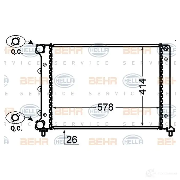 Радиатор охлаждения двигателя HELLA WBRBO 46854 8mk376766081 _BEHR HELLA SERVICE_