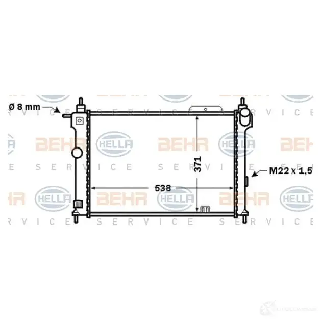 Радиатор охлаждения двигателя HELLA _BEHR HELLA SERVICE_ 46981 JQGWN 8mk376771061