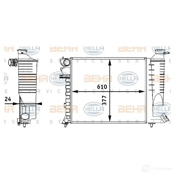 Радиатор охлаждения двигателя HELLA 8mk376717511 _BEHR HELLA SERVICE_ FCW8WH 45790 изображение 0