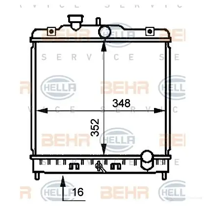 Радиатор охлаждения двигателя HELLA 8mk376707781 45050 U1OKWPI _BEHR HELLA SERVICE_