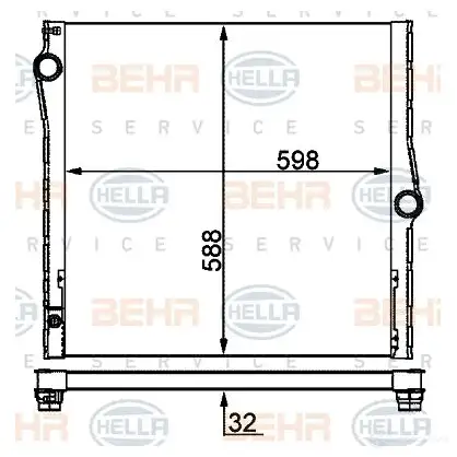 Радиатор охлаждения двигателя HELLA GMT49UO _BEHR HELLA SERVICE_ 8mk376753011 46464