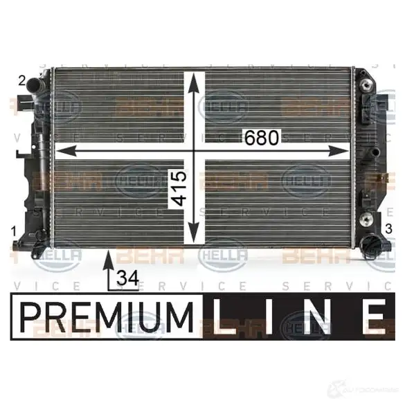 Радиатор охлаждения двигателя HELLA 44798 FIJ05 8mk376700301 _BEHR HELLA SERVICE_ - Изображение 1