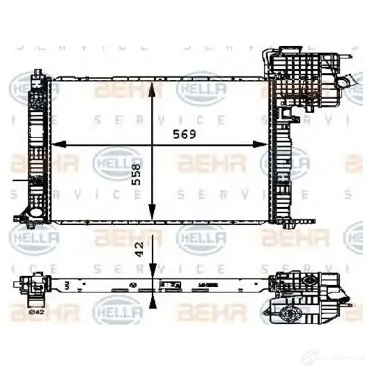 Радиатор охлаждения двигателя HELLA 45533 PBK2TL9 8mk376714311 _BEHR HELLA SERVICE_ изображение 5