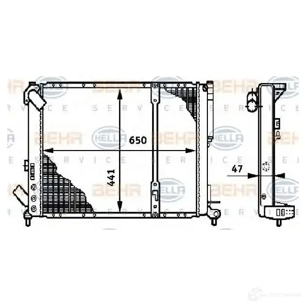 Радиатор охлаждения двигателя HELLA 8mk376708461 _BEHR HELLA SERVICE_ CYUXH2L 45096