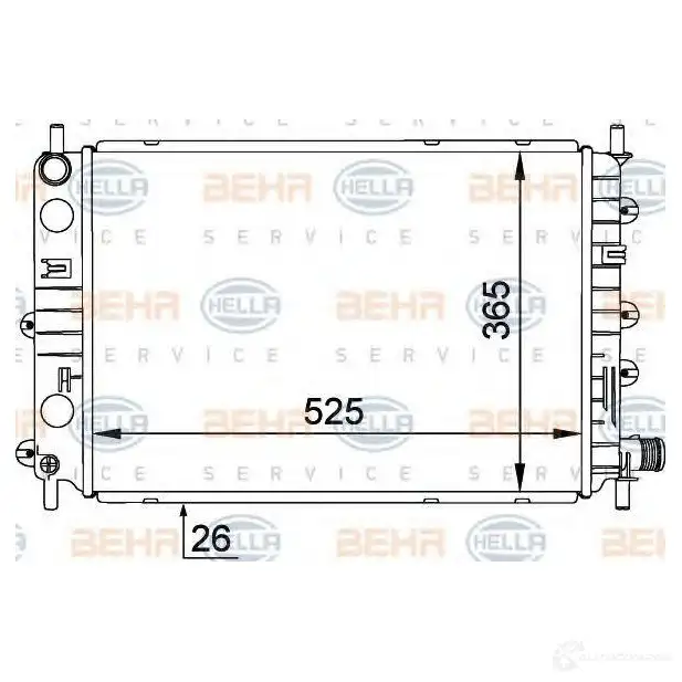 Радиатор охлаждения двигателя HELLA 6C3HC 46790 8mk376764001 _BEHR HELLA SERVICE_
