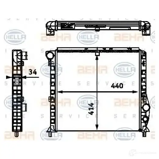 Радиатор охлаждения двигателя HELLA 45479 8mk376713561 _BEHR HELLA SERVICE_ MJ1ML