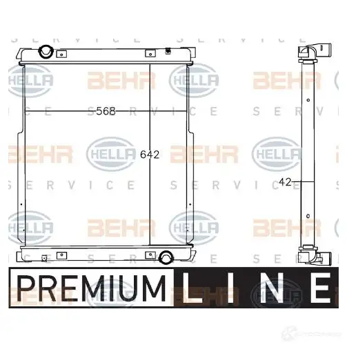 Радиатор охлаждения двигателя HELLA 49WOJ0I 46637 _BEHR HELLA SERVICE_ 8mk376758001