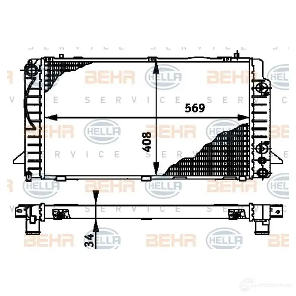 Радиатор охлаждения двигателя HELLA 45609 _BEHR HELLA SERVICE_ 8mk376715161 D0FK6 изображение 3