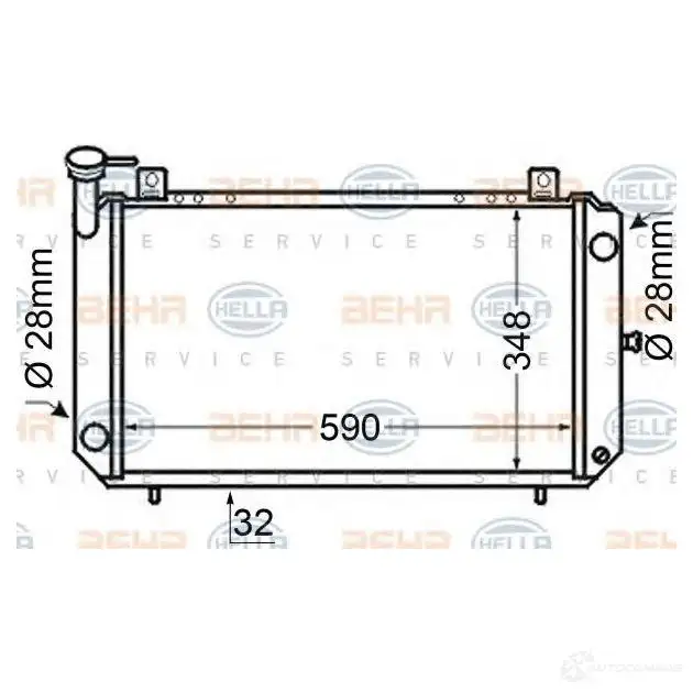 Радиатор охлаждения двигателя HELLA _BEHR HELLA SERVICE_ AQL3ZZK 44917 8mk376705681