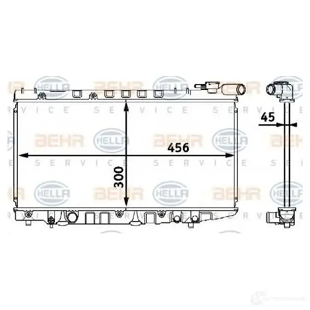 Радиатор охлаждения двигателя HELLA 8mk376708351 _BEHR HELLA SERVICE_ 0QR0SI 45086 изображение 0
