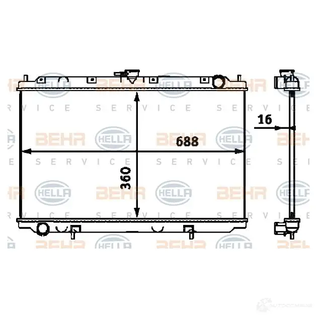 Радиатор охлаждения двигателя HELLA 8mk376718491 _BEHR HELLA SERVICE_ 70LQ3 45883