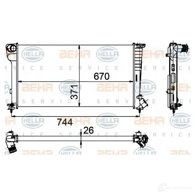 Радиатор охлаждения двигателя HELLA NRTH3 8mk376755351 46572 _BEHR HELLA SERVICE_