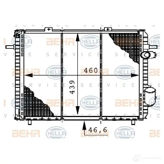 Радиатор охлаждения двигателя HELLA 8mk376706404 QZJ628 _BEHR HELLA SERVICE_ 44948