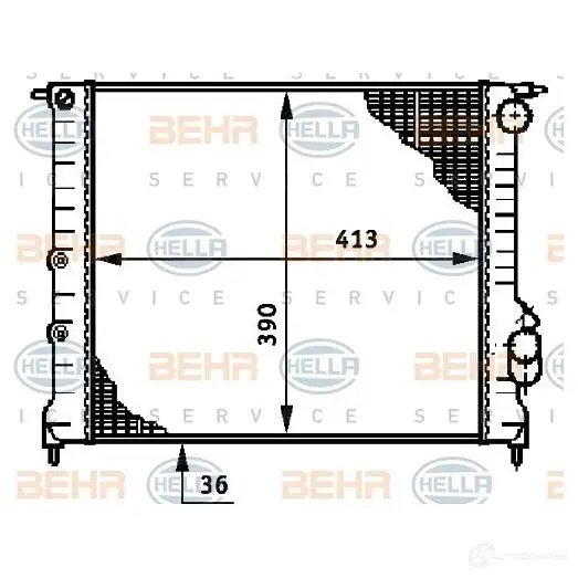 Радиатор охлаждения двигателя HELLA 45111 OLJEM1U 8mk376708611 _BEHR HELLA SERVICE_