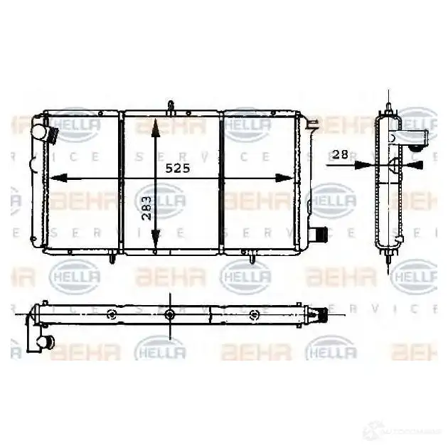 Радиатор охлаждения двигателя HELLA SI8S0R _BEHR HELLA SERVICE_ 8mk376715401 45636