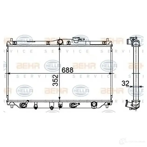Радиатор охлаждения двигателя HELLA CQA6QUH _BEHR HELLA SERVICE_ 45082 8mk376708311