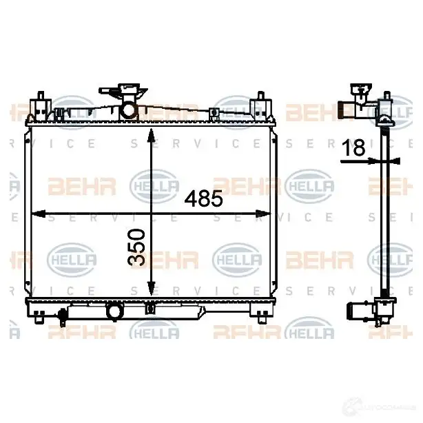 Радиатор охлаждения двигателя HELLA _BEHR HELLA SERVICE_ 8mk376718421 45876 A5KNJA