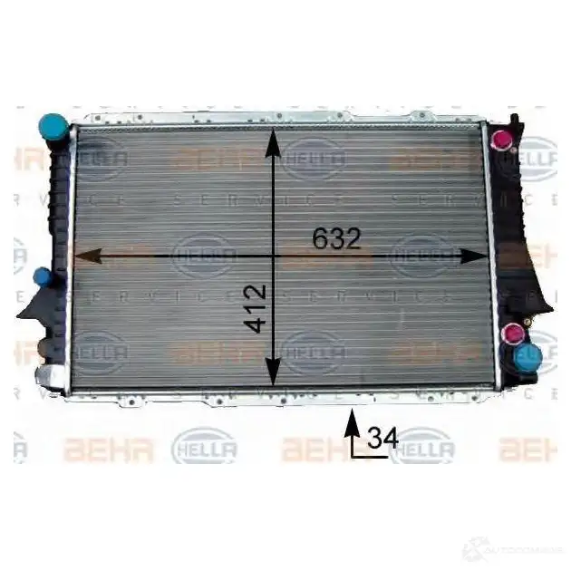 Радиатор охлаждения двигателя HELLA 8mk376714001 DSCF3VG _BEHR HELLA SERVICE_ 45511