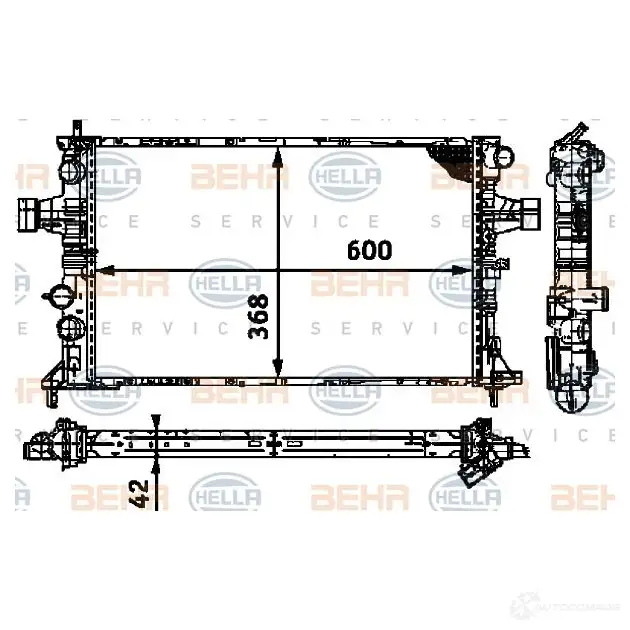Радиатор охлаждения двигателя HELLA 8mk376713004 45399 _BEHR HELLA SERVICE_ PVX01