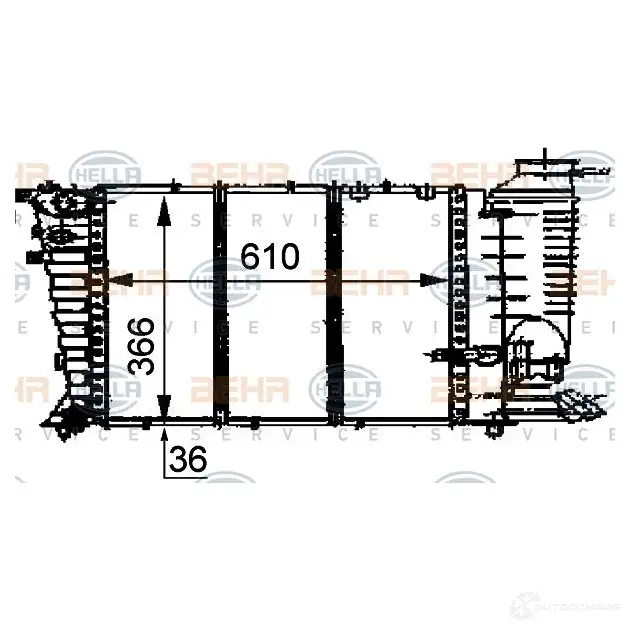 Радиатор охлаждения двигателя HELLA 8mk376707281 45002 BGFR0W _BEHR HELLA SERVICE_ изображение 0