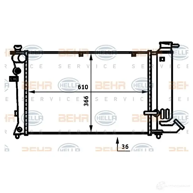 Радиатор охлаждения двигателя HELLA _BEHR HELLA SERVICE_ VBZ4B 44992 8mk376707121