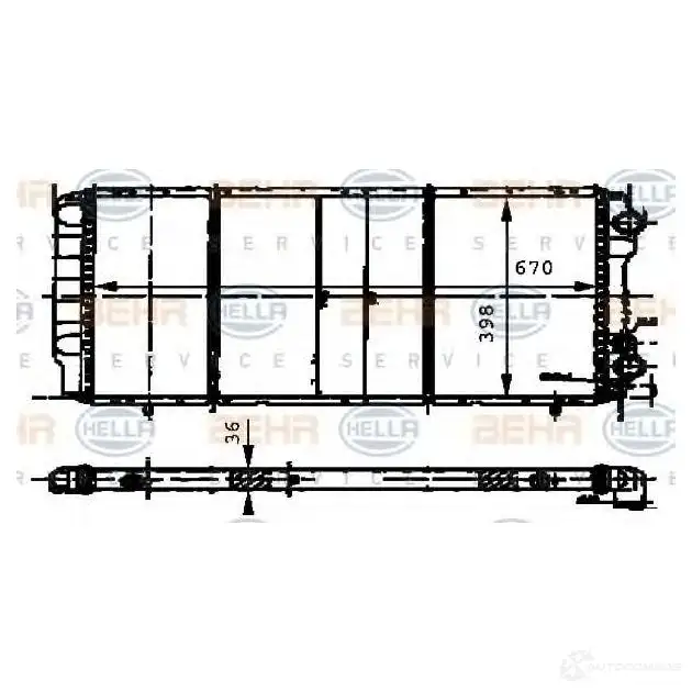 Радиатор охлаждения двигателя HELLA A0N424 8mk376716574 _BEHR HELLA SERVICE_ 45734
