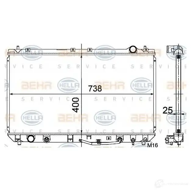 Радиатор охлаждения двигателя HELLA _BEHR HELLA SERVICE_ 8mk376718551 OQF98B 45889