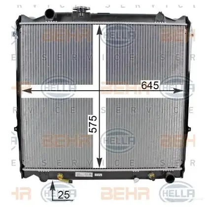 Радиатор охлаждения двигателя HELLA 47041 XQ9QEQC 8mk376773401 _BEHR HELLA SERVICE_ - Изображение 1