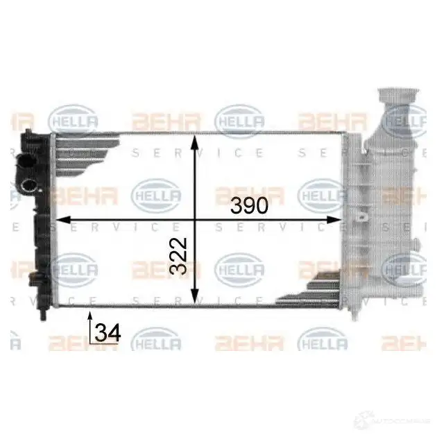 Радиатор охлаждения двигателя HELLA 45861 _BEHR HELLA SERVICE_ 8mk376718291 BFHU5S