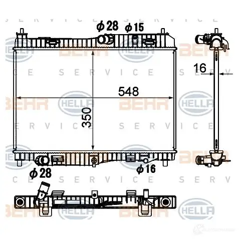 Радиатор охлаждения двигателя HELLA 1II9U5T 8mk376790501 47183 _BEHR HELLA SERVICE_ изображение 0