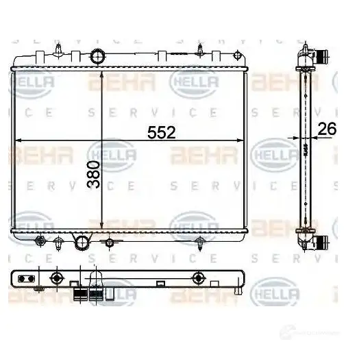 Радиатор охлаждения двигателя HELLA 93FJQ 46895 _BEHR HELLA SERVICE_ 8mk376767101