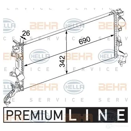 Радиатор охлаждения двигателя HELLA 8mk376745231 _BEHR HELLA SERVICE_ 46388 W7O72L