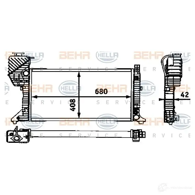 Радиатор охлаждения двигателя HELLA 46128 _BEHR HELLA SERVICE_ YUY4BP 8mk376721444
