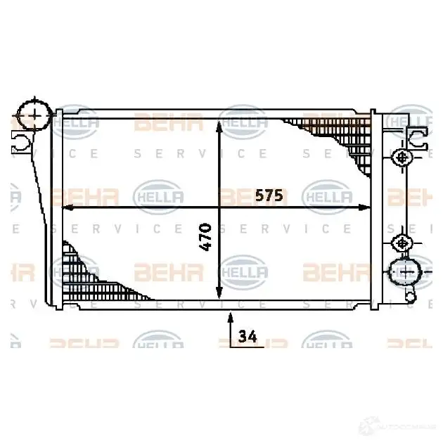 Радиатор охлаждения двигателя HELLA 4DLOG6Z _BEHR HELLA SERVICE_ 8mk376713161 45425 изображение 5